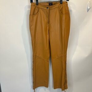 XOXO 100% Leather Tan Bootcut Pants SZ 7